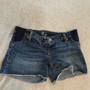Denim maternity shorts